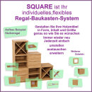 SQUARE Massivholz Cube mit Schublade unten und Einlegeboden