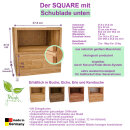 SQUARE Massivholz Cube mit Schublade unten und Einlegeboden