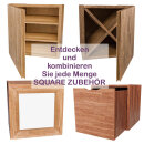 SQUARE Massivholz Cube mit Doppel-Schublade