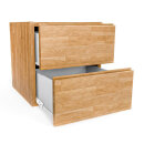 SQUARE Massivholz Cube mit Doppelschublade - Griff, gerade - Buche 32 cm