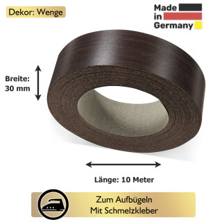 Umleimer zum Aufbgeln  Wenge 30 mm x 10 m   fr Arbeitsplatten