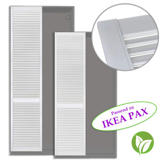 Lamellentüren aus Massivholz passend zu IKEA PAX Schrank in Weiß lackiert