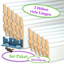 Komplett-Set Sockelleiste Hamburger Altbau-Profil in Weiß - 5 Stk. Sparpaket mit Befestigung