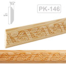 Holz Profilleiste in 38 x 6 x 1000 mm Prägeleiste aus Kiefernholz PK-146 mit Blumen-Motiv