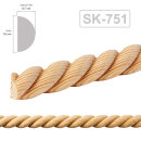 Holz Profilleiste in 16 x 7 x 1000 mm Schnitzleiste Halbrundstab aus Kiefernholz SK-751 mit Spiral-Motiv