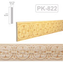 Holz Profilleiste in 52 x 7 x 1000 mm Prägeleiste aus Kiefernholz PK-822 mit Blumen-Motiv