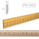 Holz Profilleiste in 30 x 7 x 1000 mm Prägeleiste aus Kiefernholz PK-503 mit Blatt-Motiv