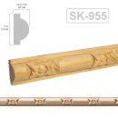 Holz Profilleiste in 14 x 7 x 1000 mm Schnitzleiste aus Kiefernholz SK-955 mit geometrischem Band-Motiv