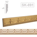 Holz Profilleiste in 30 x 7 x 1000 mm Schnitzleiste aus Kiefernholz SK-891 mit Tropfen-Band-Motiv