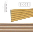 Holz Profilleiste in 50 x 7 x 1000 mm Schnitzleiste aus Kiefernholz SK-581 mit Stab-Fläche