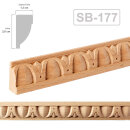 Holz Profilleiste in 26 x 13 x 1000 mm Schnitzleiste aus Buchenholz SB-177 mit Astragal Ornament