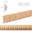 Holz Profilleiste in 27 x 10 x 1000 mm Schnitzleiste aus Buchenholz SB-230 mit Astragal Ornament