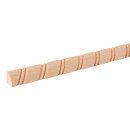 Holz Profilleiste in 12 x 12 x 1000 mm Schnitzleiste Viertelstab aus Buchenholz SB-281 mit Spiral-Motiv