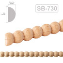Holz Profilleiste in 12 x 5,5 x 1000 mm Schnitzleiste Halbrundstab aus Buchenholz SB-730 mit Perl-Motiv