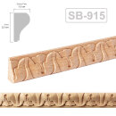 Holz Profilleiste in 23 x 13 x 1000 mm Schnitzleiste aus Buchenholz SB-915 mit Blumen-Motiv