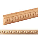 Holz Profilleiste in 20 x 8 x 1000 mm Schnitzleiste aus Buchenholz SB-103 mit Perlen-Motiv