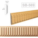 Holz Profilleiste in 38 x 7 x 1000 mm Schnitzleiste aus Buchenholz SB-569 mit kanneliertem Streifen-Motiv