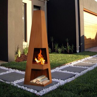 Gartenkamin Sanga Cortenstahl 150 cm / XL