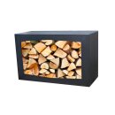 Gartenkamin Holzlager Schwarz 80 x 50 x 35 cm