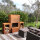 Gartenkamin Holzlager Cortenstahl 80 x 50 x 35 cm