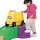 Kinder-Rutschauto gelb mit Buckelpisten Regenbogen Achterbahn