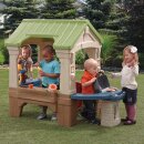 Garten-Spielhaus mit Spielgrill und Wasserspiel Gartenhütte für Kinder Kunststoff