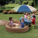2in1 Sandkasten und Sitzgruppe Summertime Play Center mit Sonnenschirm und Deckel