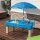 Sand-Wasser-Tisch Kinder-Spieltisch mit Sonnenschirm und Deckel inkl. Spielzeug