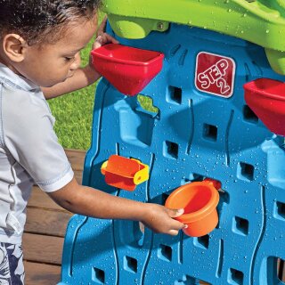 Kinder-Wasserspielwand mit Wasserlabyrinth doppelseitig mit 2x 13-tlg. Zubehörset