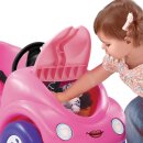 Kinder-Rutschauto Anniversary Edition Buggy pink mit Gesicht und Schiebestange