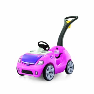 Kinder-Rutschauto Whisper Ride Buggy pink mit Schiebestange