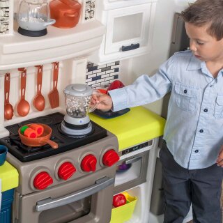 Kinder-Spielküche XXL Elegante Ecke Elektronische Spielstation Kunststoff mit 78-tlg. Zubehörset