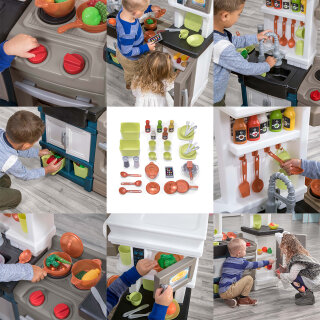 Kinder-Spielküche Modern Metro Spielset Elektronisch Kunststoff mit 33-tlg. Zubehörset