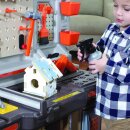 Kinder-Schreinerwerkbank Big Builders Pro Workshop elektronisch mit 45-tlg. Zubehörset