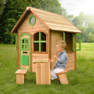 Garten-Spielhaus Julia Gartenhütte für Kinder Holz Braun Grün
