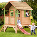 Garten-Spielhaus Tom für Kinder Holz Braun Grün mit Rutsche