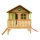 Garten-Spielhaus Stelzenhaus Stef Holz Braun Grün mit Veranda und Rutsche