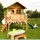 Garten-Spielhaus Stelzenhaus Sophie Holz Braun Grün mit Veranda und Rutsche