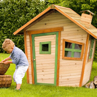 Garten-Spielhaus Alice Gartenhütte für Kinder asymmetrisch Holz Braun Grün