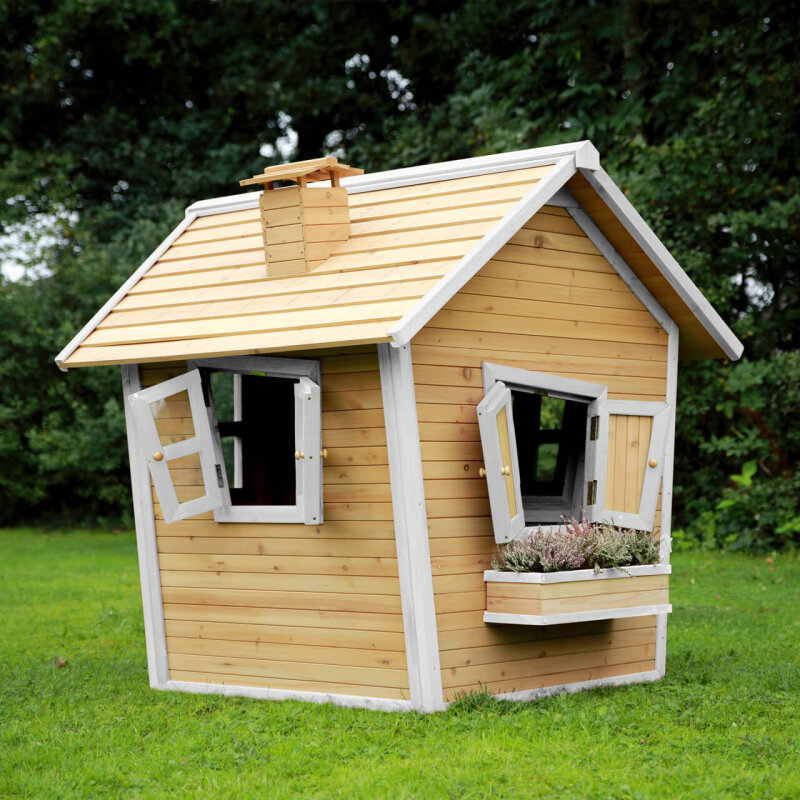 Garten-Spielhaus Alice Gartenhütte für Kinder asymmetrisch Holz Braun