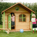 Garten-Spielhaus Milan Gartenhütte für Kinder Holz Braun Grün