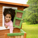 Garten-Spielhaus Lisa Gartenhütte für Kinder asymmetrisch Holz Braun Grün