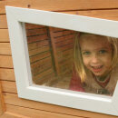 Garten-Spielhaus Lisa Gartenhütte für Kinder asymmetrisch Holz Braun Weiß