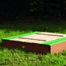 Sandkasten Ella XL mit Deckel / Sitzbänken Braun Grün