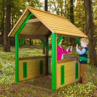 Garten-Spielhaus Jane Pavillon für Kinder Holz Braun Grün