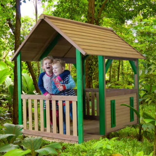 Garten-Spielhaus Forest Pavillon für Kinder Holz Braun Grün
