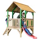 Kinder-Spielhaus Spielturm Akela Holz mit Rutsche