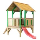 Kinder-Spielhaus Spielturm Akela Holz mit Rutsche