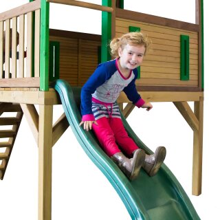 Kinder-Spielturm Spielhaus Bogo Holz mit Rutsche