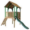 Kinder-Spielturm Spielhaus Bogo Holz mit Rutsche